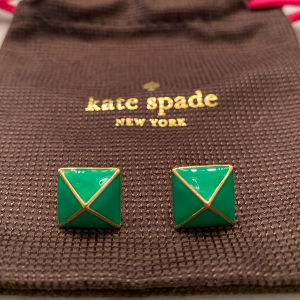 Kate Spade ♠️ Kelley Green Square Stud Earrings